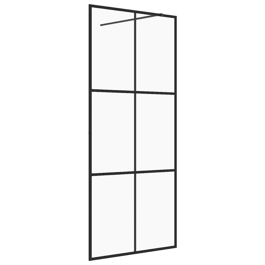 Walk-In Suihkun Seinäke Kirkas Esg-Lasi 80X195 Cm Musta