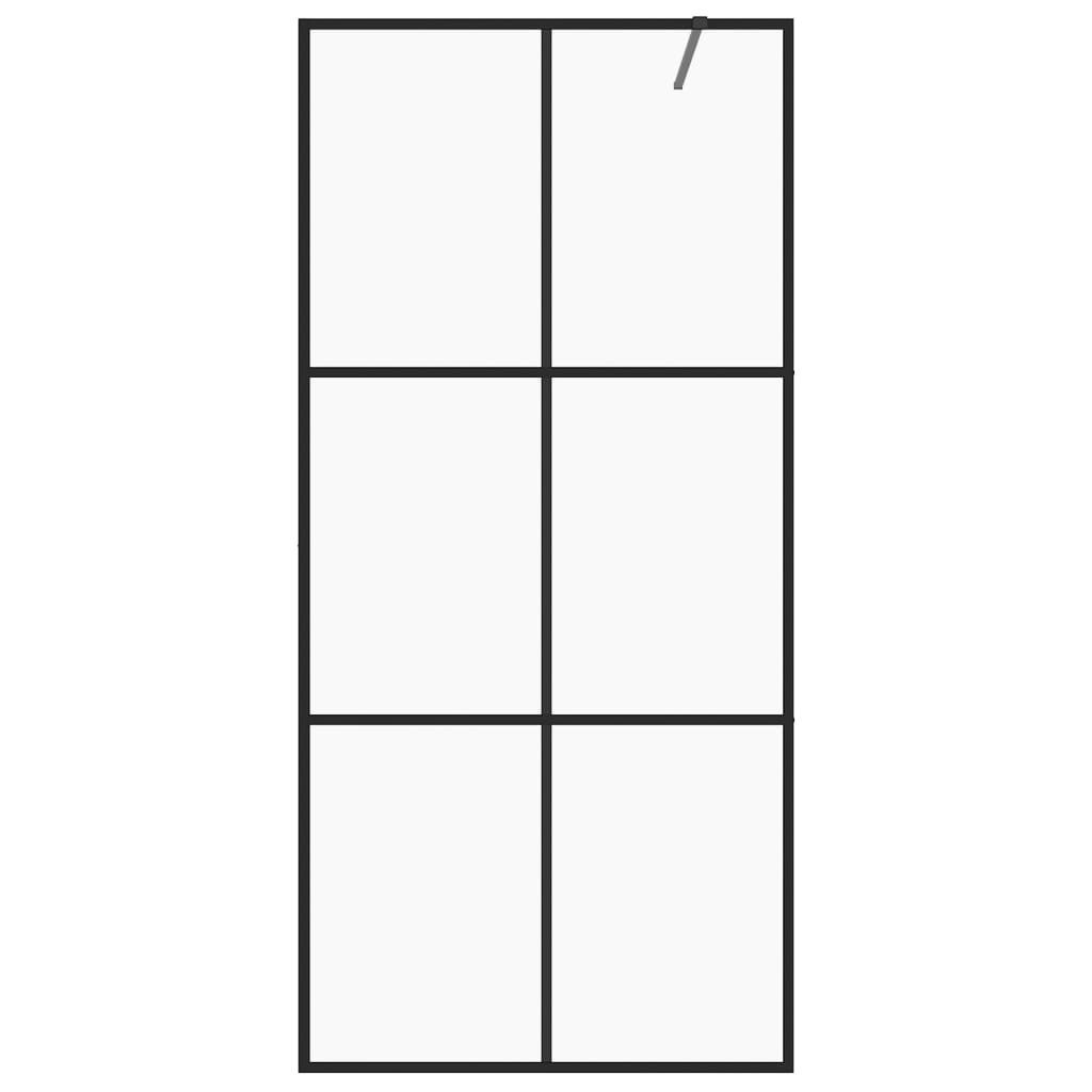 Walk-In Suihkun Seinäke Kirkas Esg-Lasi 100X195 Cm Musta