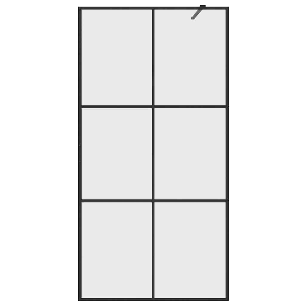 Walk-In Suihkun Seinäke Kirkas Esg-Lasi 100X195 Cm Musta