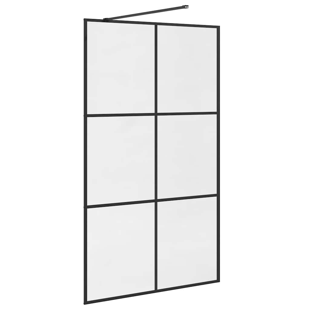 Walk-In Suihkun Seinäke Kirkas Esg-Lasi 115X195 Cm Musta