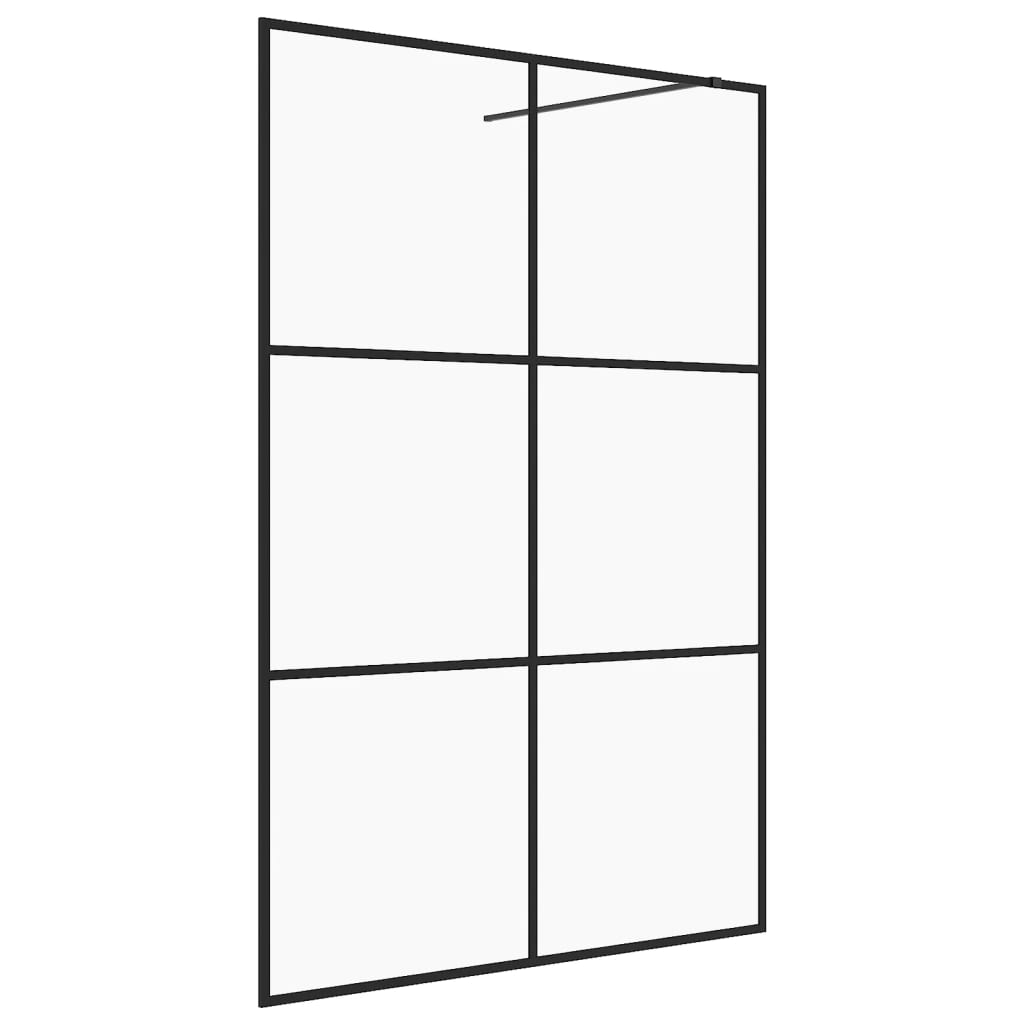 Walk-In Suihkun Seinäke Kirkas Esg-Lasi 140X195 Cm Musta