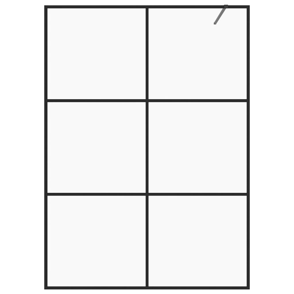 Walk-In Suihkun Seinäke Kirkas Esg-Lasi 140X195 Cm Musta