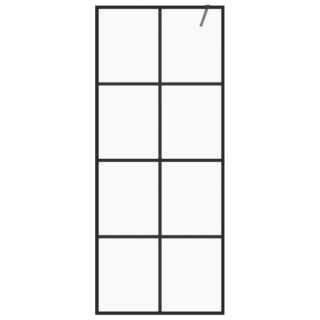 Walk-In Suihkun Seinäke Kirkas Esg-Lasi 80X195 Cm Musta