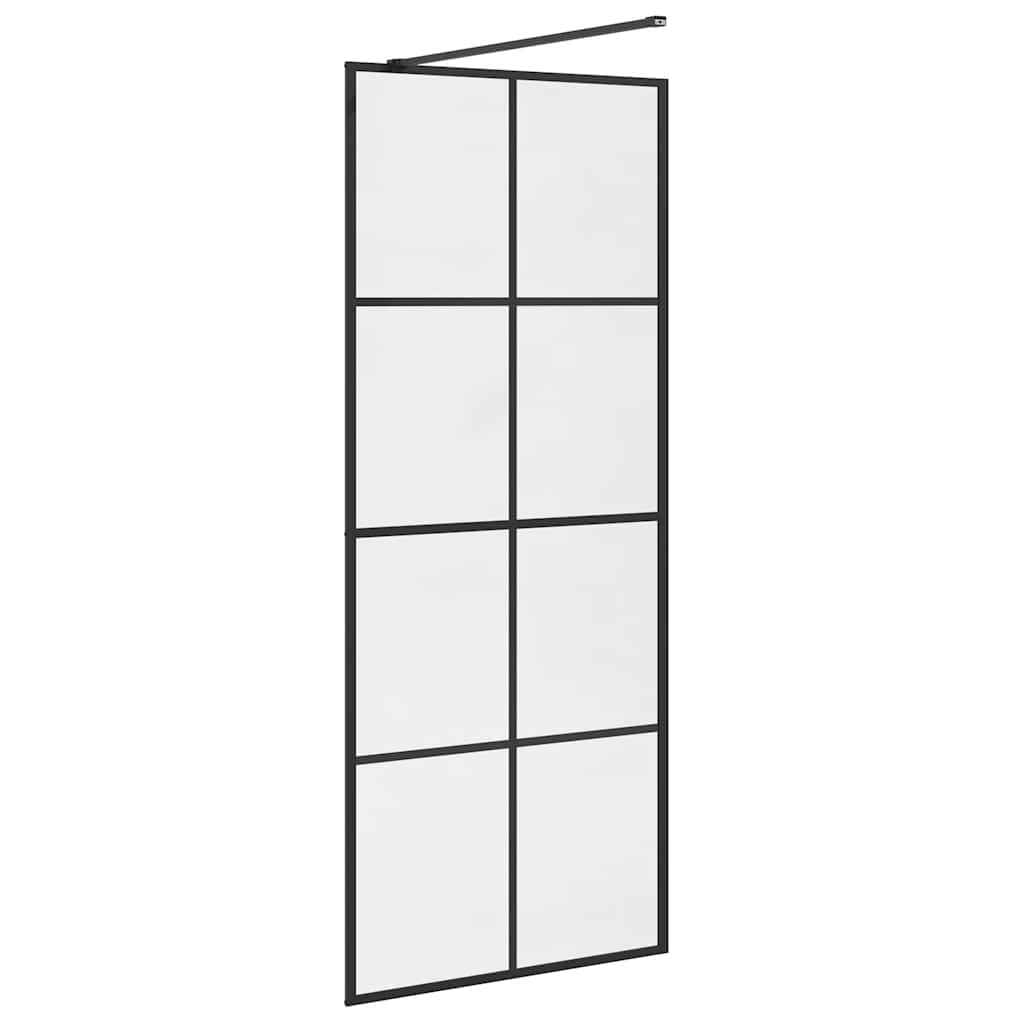 Walk-In Suihkun Seinäke Kirkas Esg-Lasi 80X195 Cm Musta