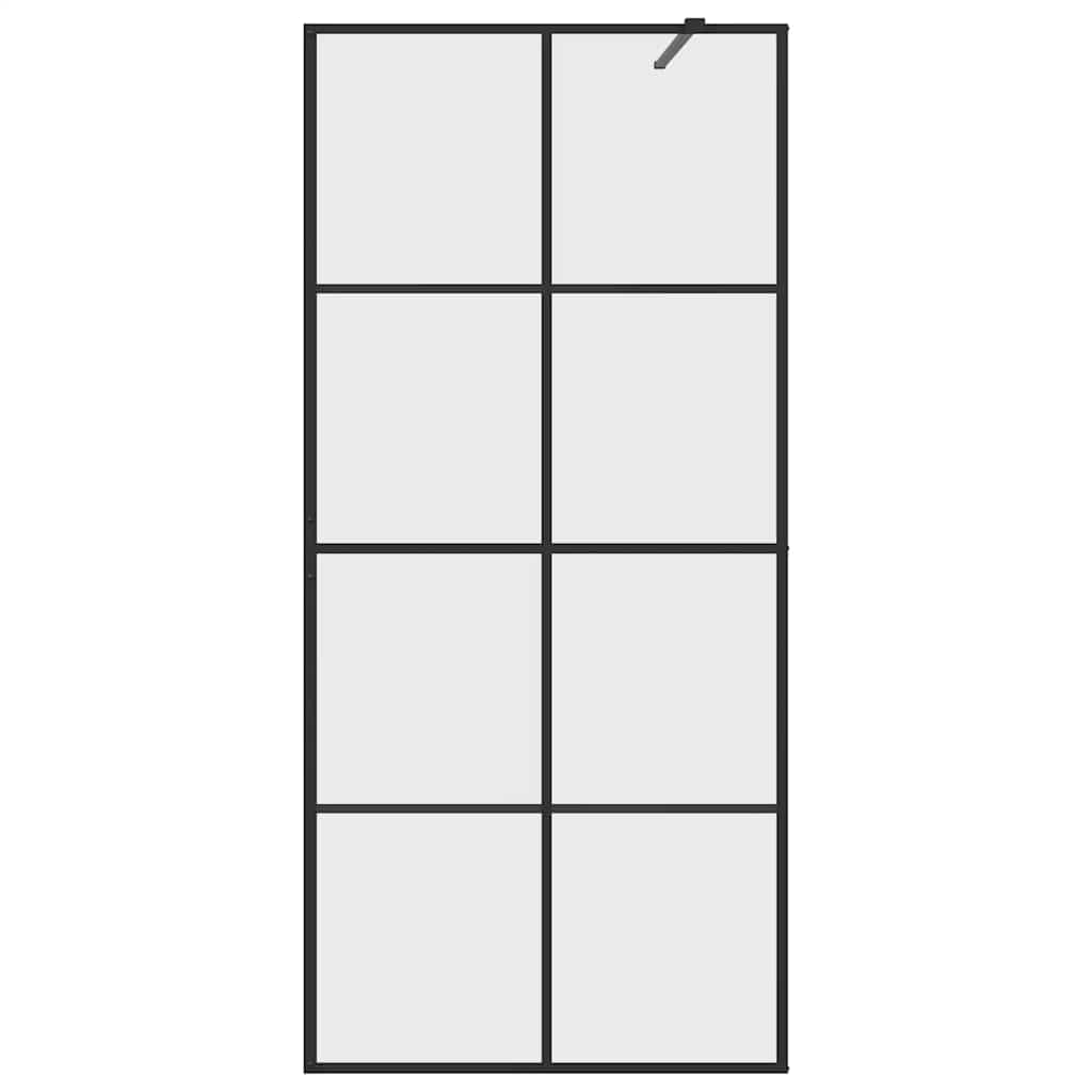 Walk-In Suihkun Seinäke Kirkas Esg-Lasi 90X195 Cm Musta