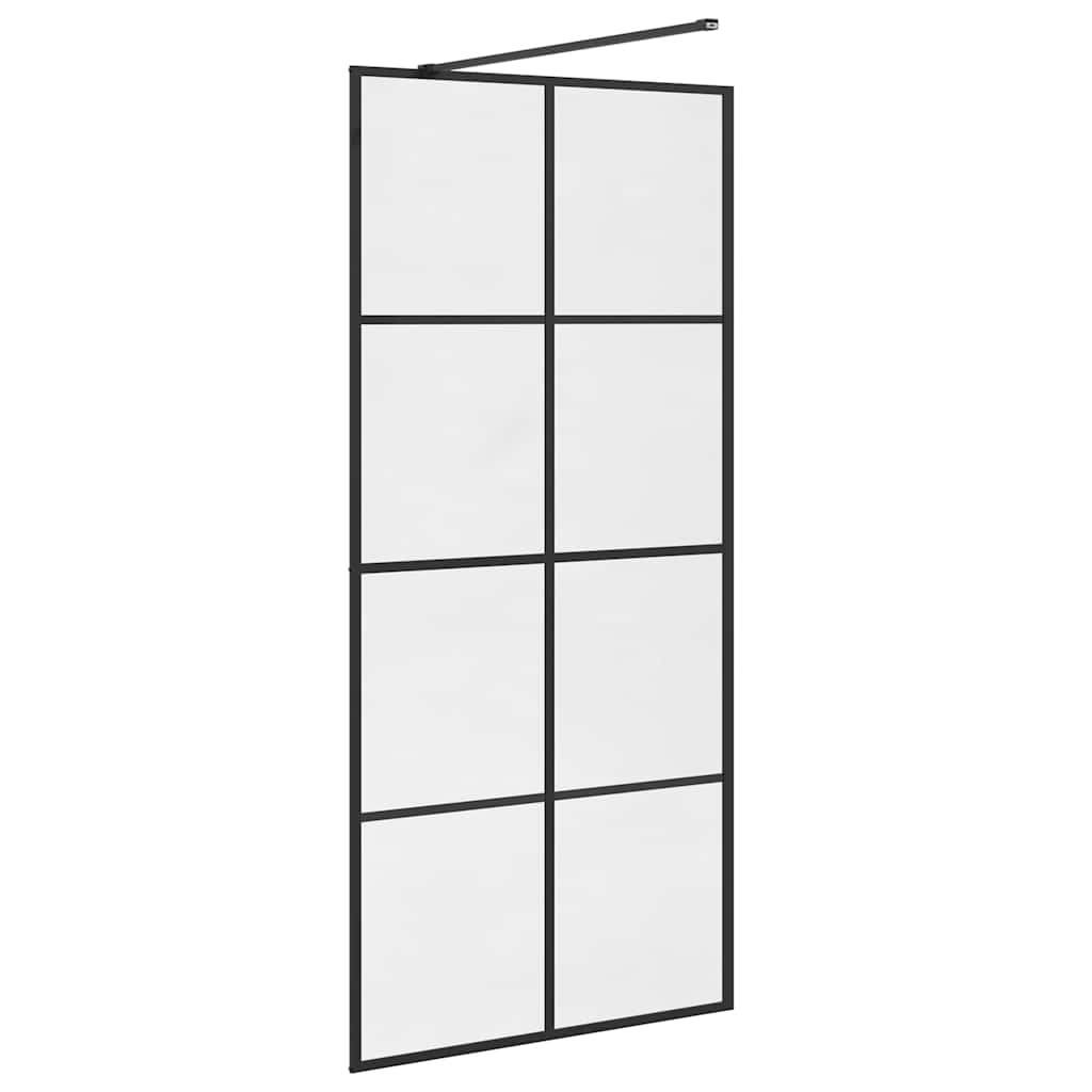 Walk-In Suihkun Seinäke Kirkas Esg-Lasi 90X195 Cm Musta