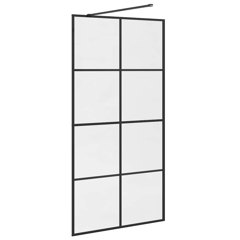 Walk-In Suihkun Seinäke Kirkas Esg-Lasi 100X195 Cm Musta