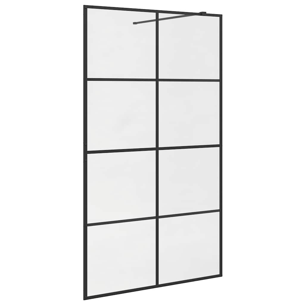 Walk-In Suihkun Seinäke Kirkas Esg-Lasi 115X195 Cm Musta