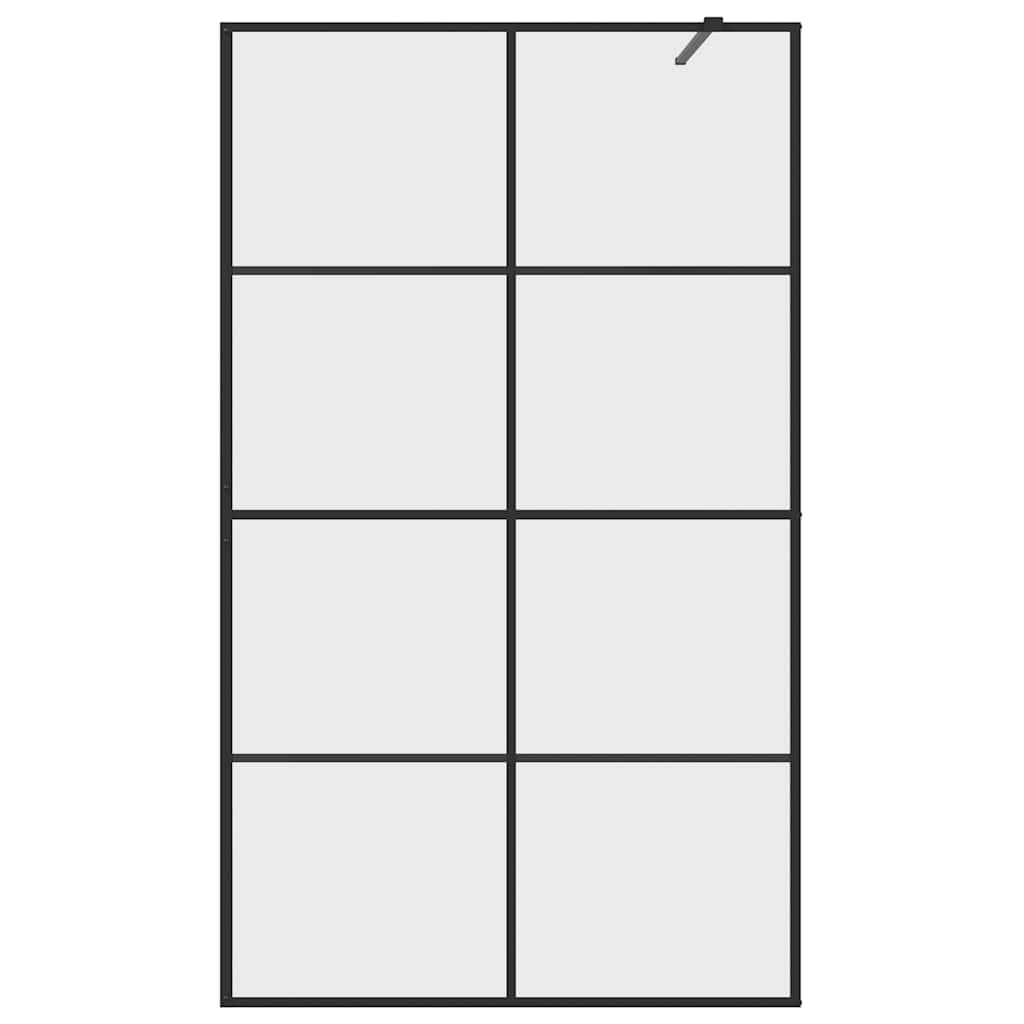 Walk-In Suihkun Seinäke Kirkas Esg-Lasi 115X195 Cm Musta