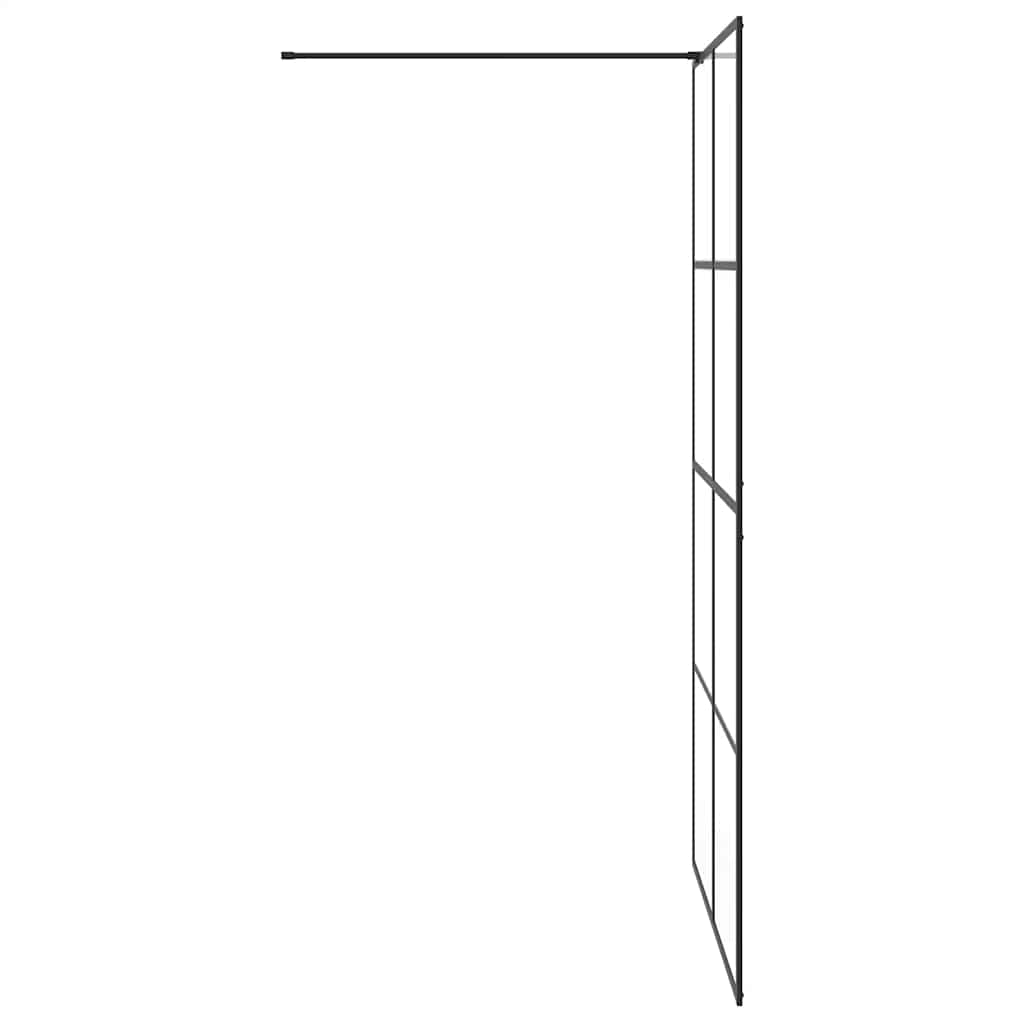 Walk-In Suihkun Seinäke Kirkas Esg-Lasi 115X195 Cm Musta