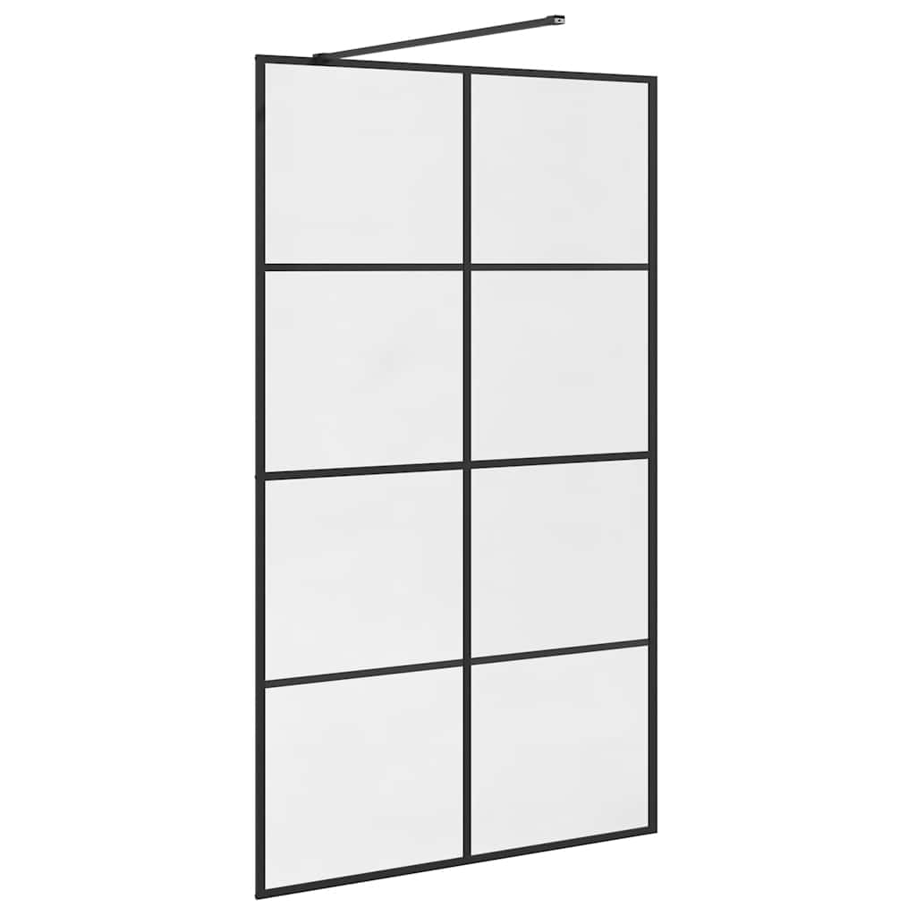 Walk-In Suihkun Seinäke Kirkas Esg-Lasi 115X195 Cm Musta
