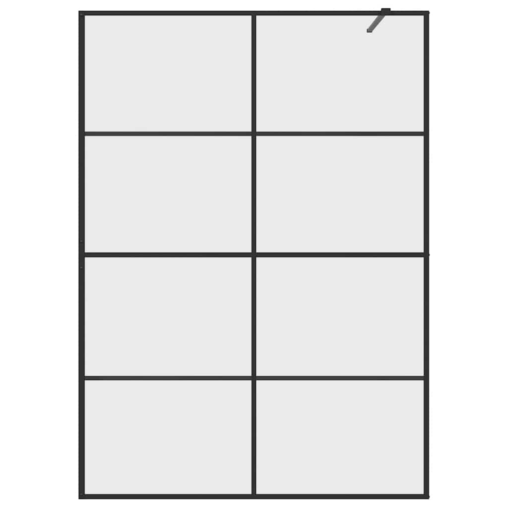 Walk-In Suihkun Seinäke Kirkas Esg-Lasi 140X195 Cm Musta