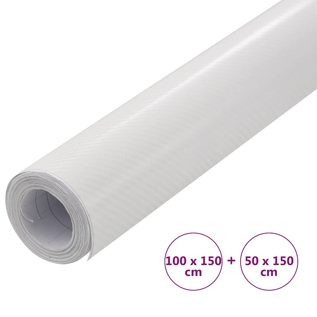 Auton Päällystekalvot 2 Kpl 4D Valkoinen 100X150 Cm + 50X150 Cm