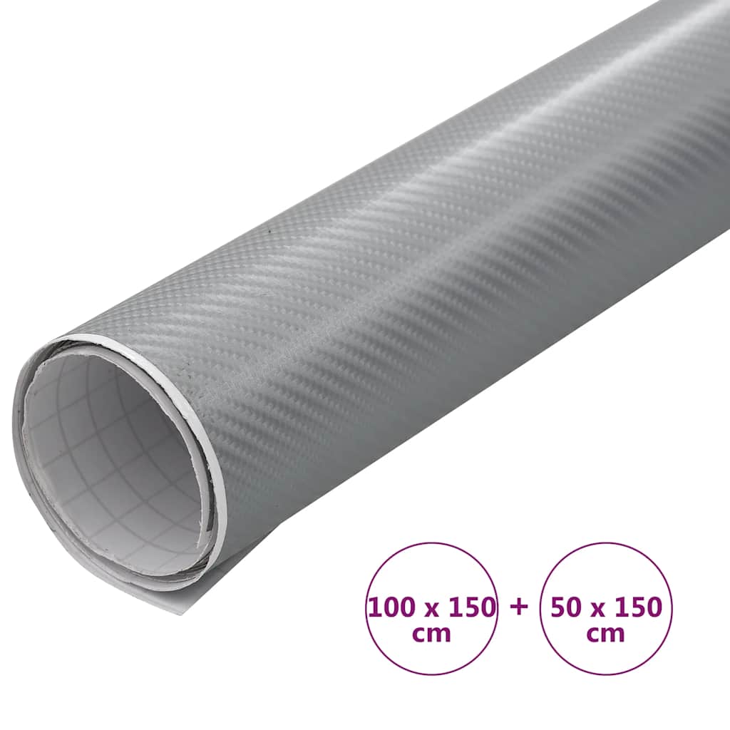 Auton Päällystekalvot 2 Kpl 4D Hopea 100X150 Cm + 50X150 Cm