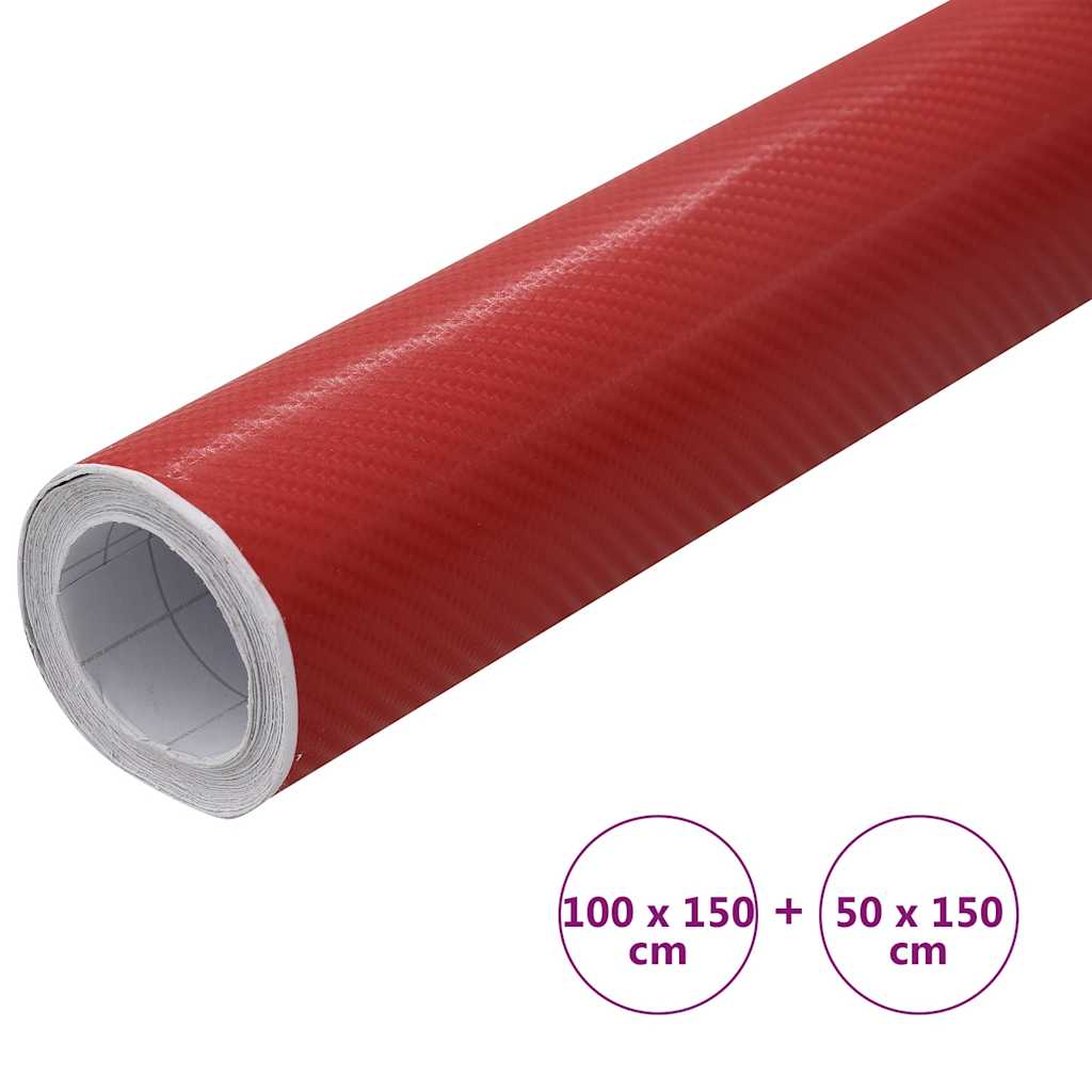 Auton Päällystekalvot 2 Kpl 4D Punainen 100X150 Cm + 50X150 Cm
