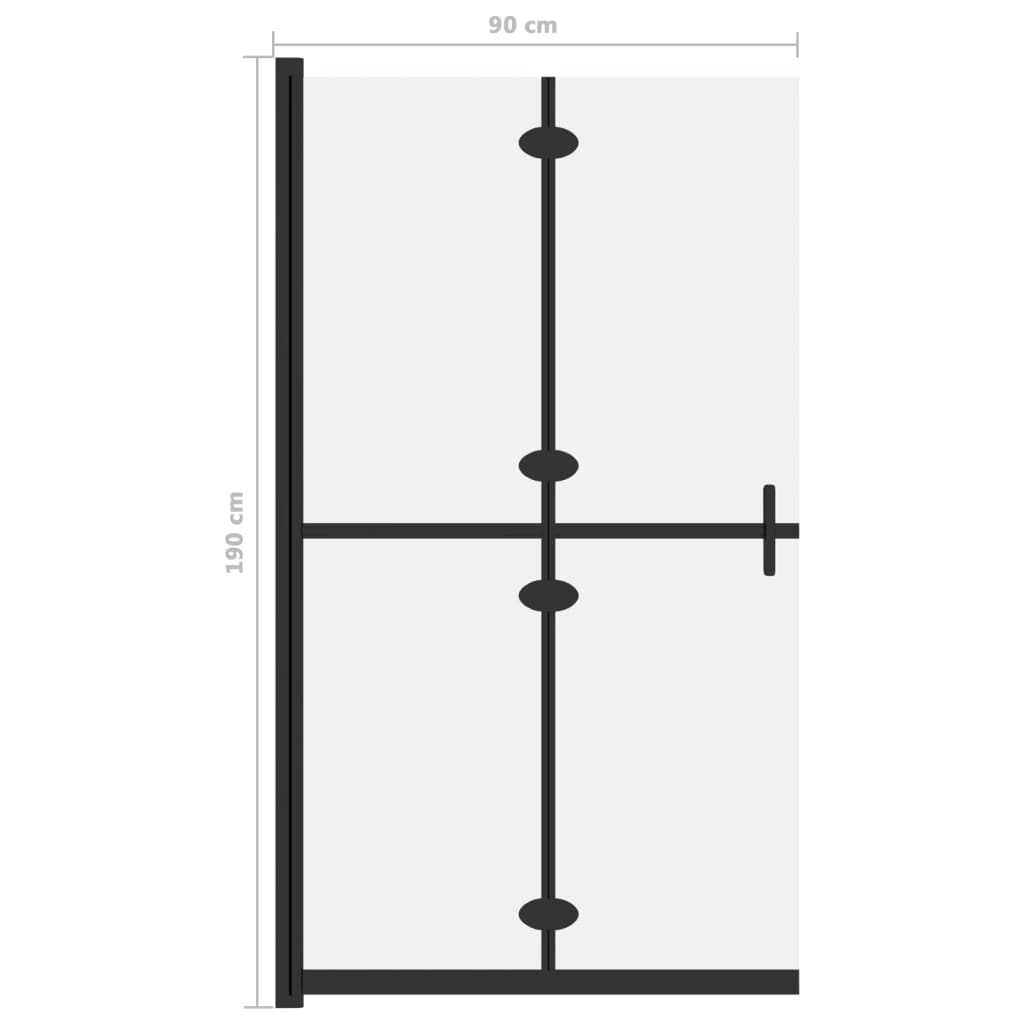 Walk-In Suihkuseinä Kokoontaittuva Esg-Huurrelasi 90X190 Cm