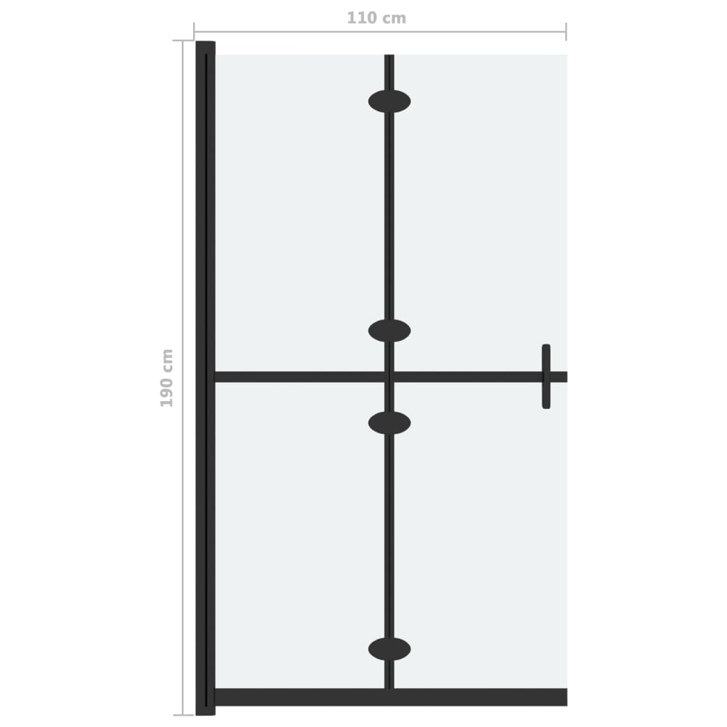 Walk-In Suihkuseinä Kokoontaittuva Esg-Huurrelasi 110X190 Cm