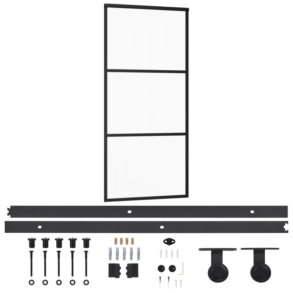 Liukuovi Asennustarvikkeilla Esg Lasi Ja Alumiini 90X205 Cm