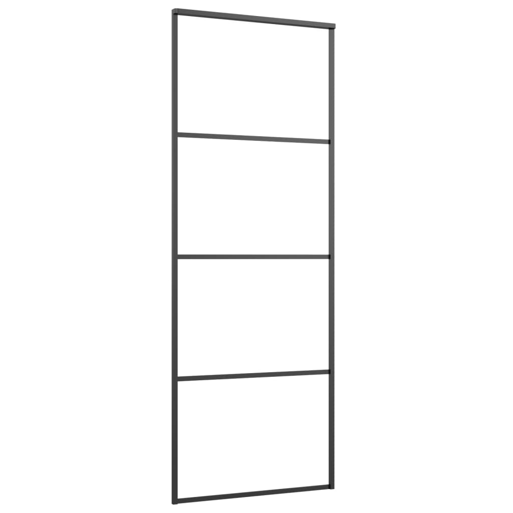 Liukuovi Esg-Huurrelasi Ja Alumiini 76X205 Cm Musta