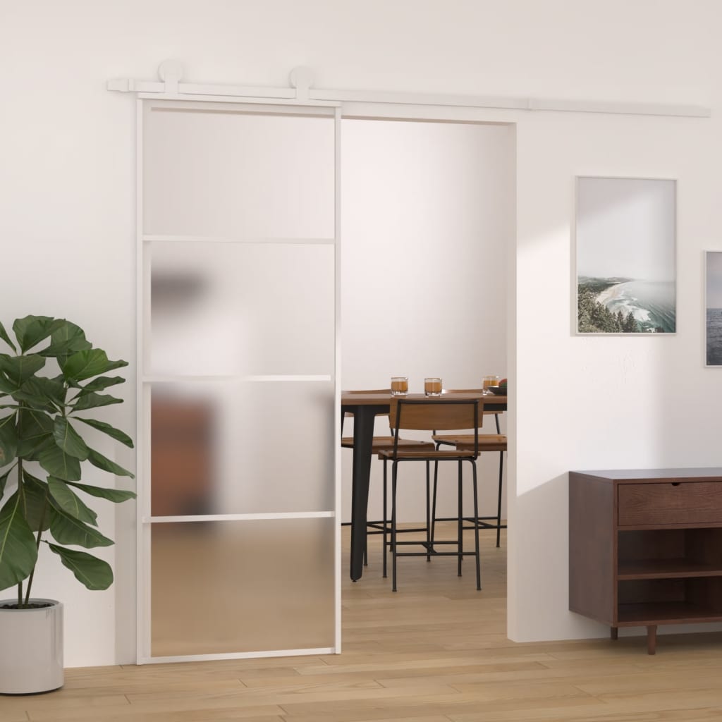 Liukuovi Esg-Huurrelasi Ja Alumiini 76X205 Cm Valkoinen