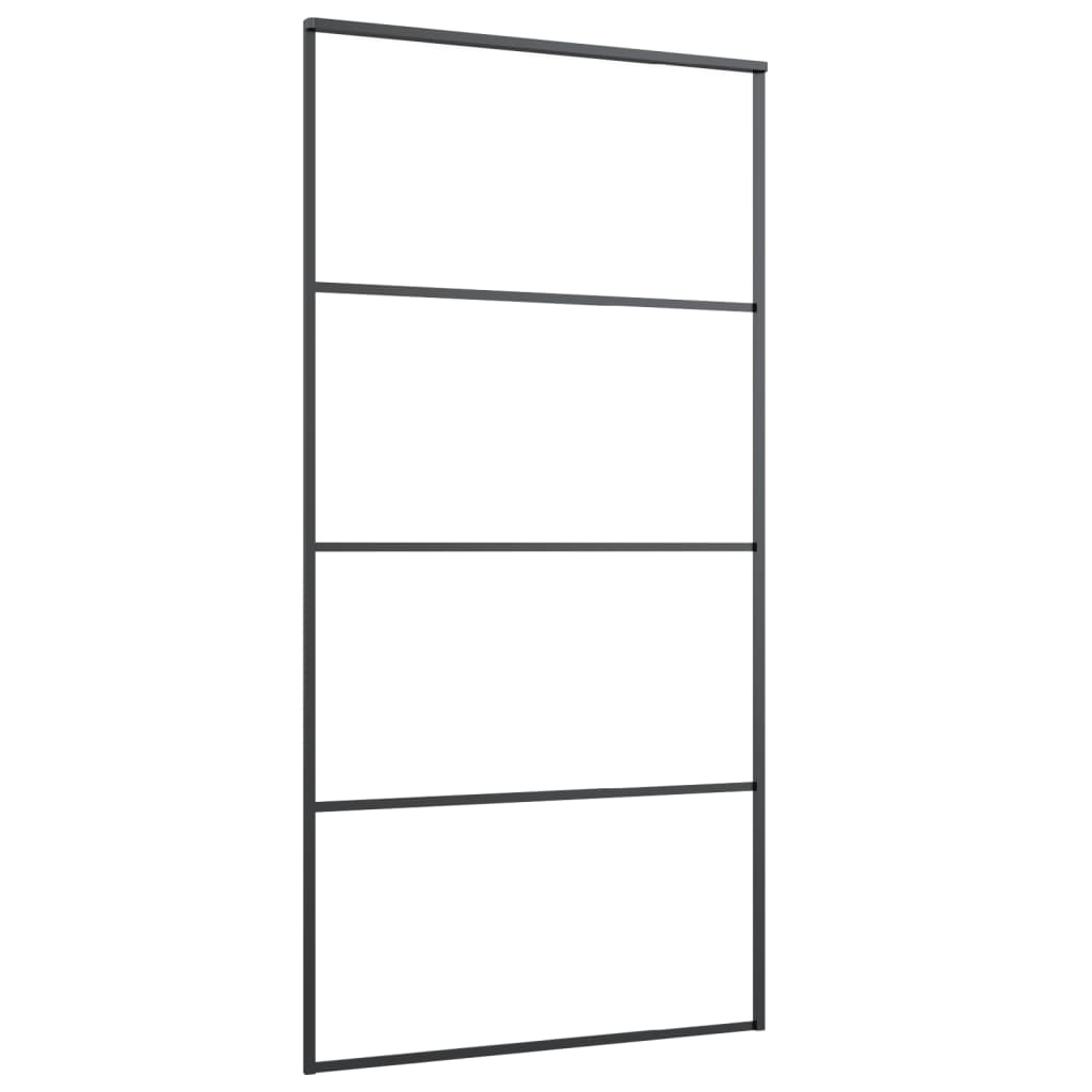 Liukuovi Esg-Huurrelasi Ja Alumiini 102,5X205 Cm Musta
