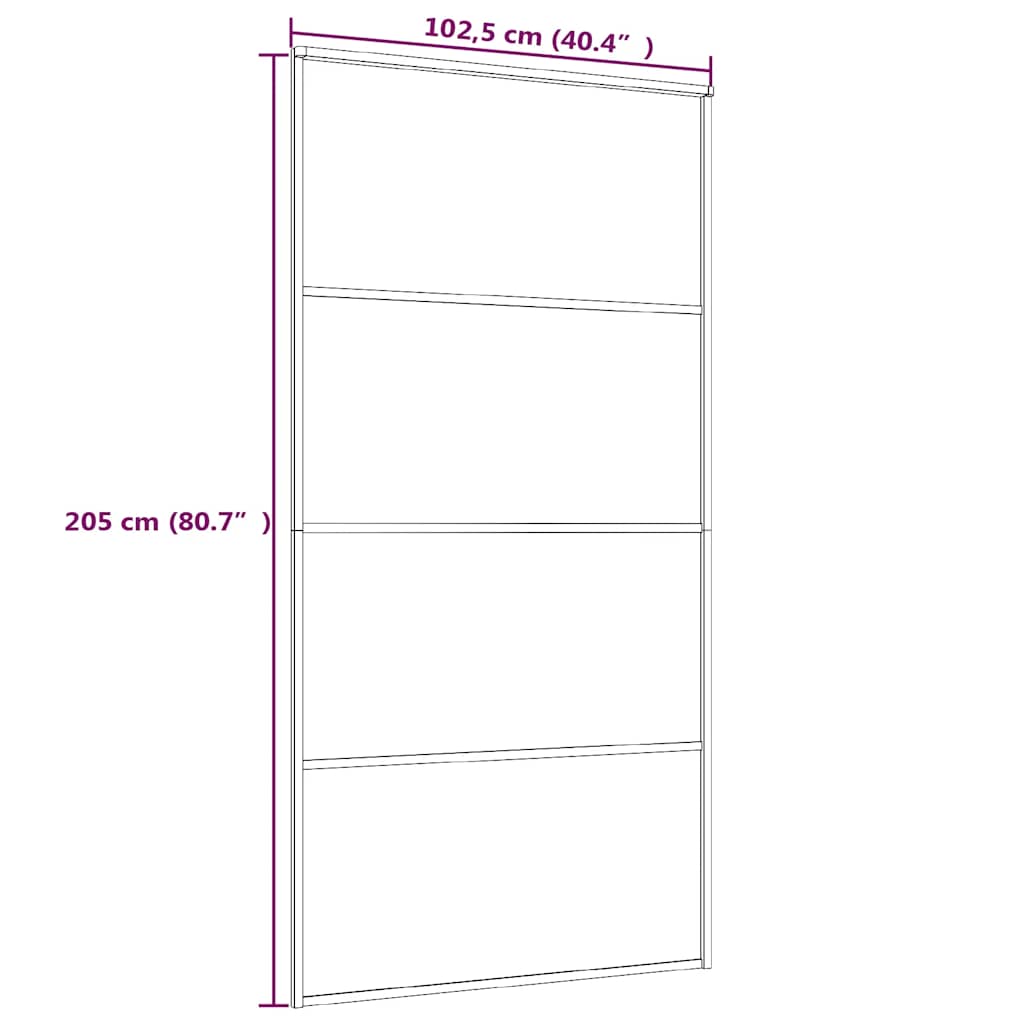Liukuovi Esg-Huurrelasi Ja Alumiini 102,5X205 Cm Musta