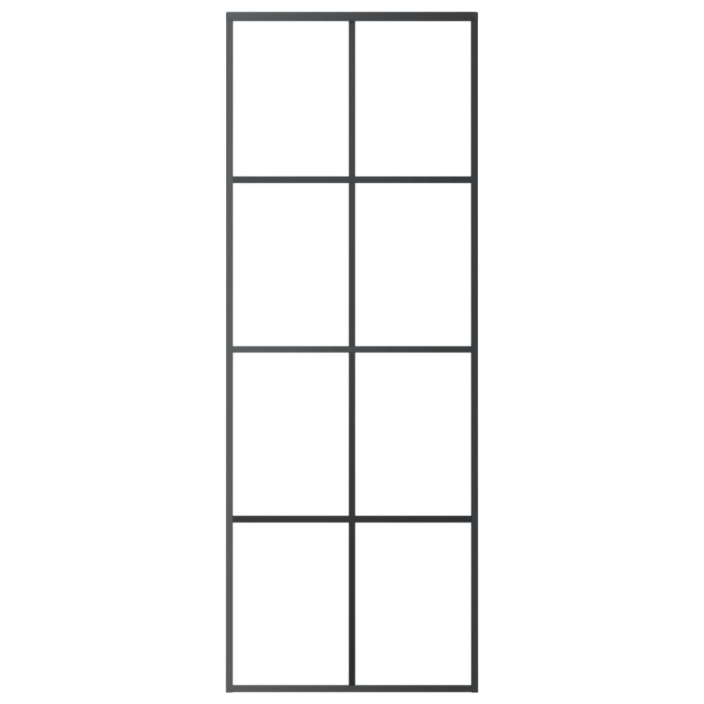 Liukuovi Musta 76X205 Cm Esg-Lasi Ja Alumiini