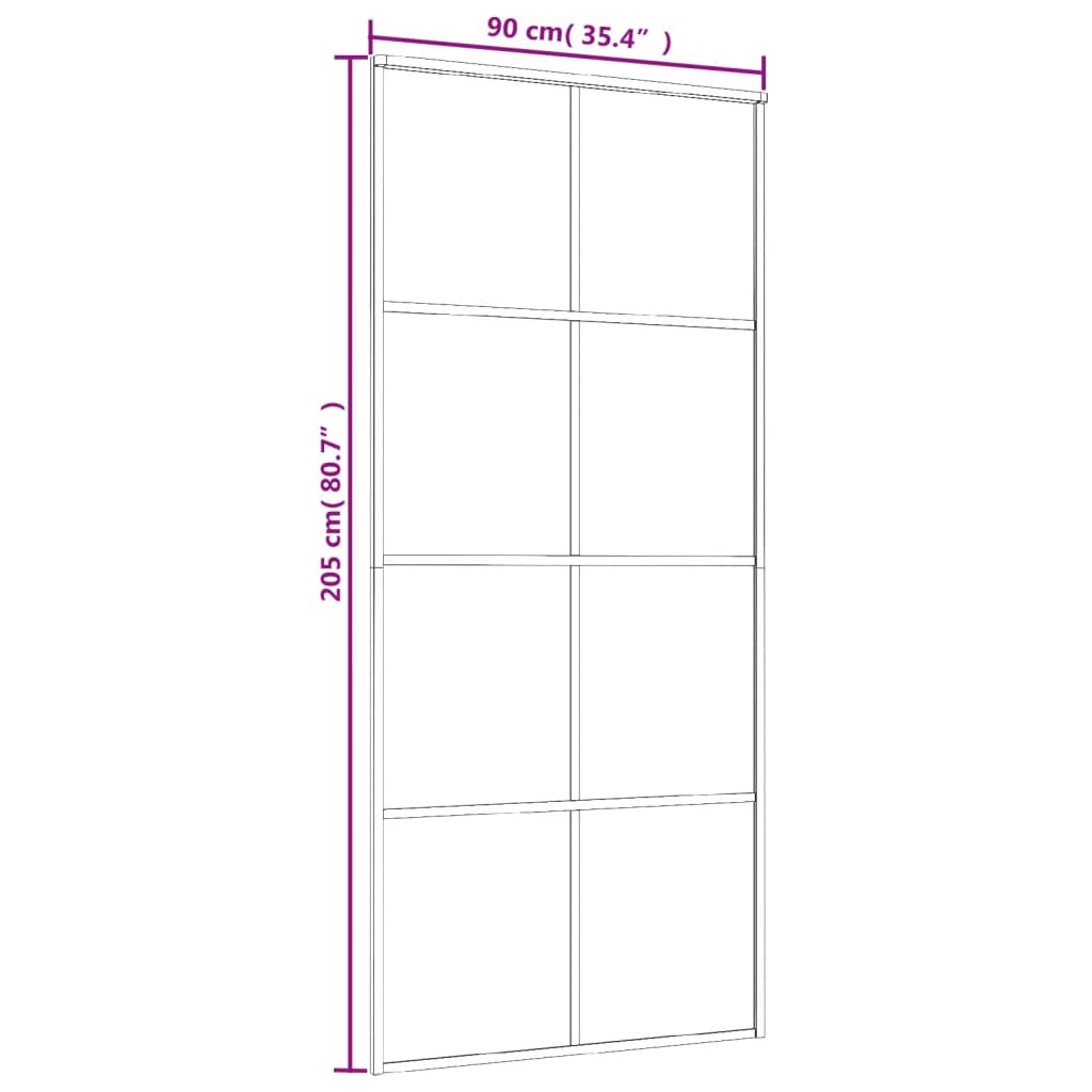 Liukuovi Musta 90X205 Cm Esg-Lasi Ja Alumiini