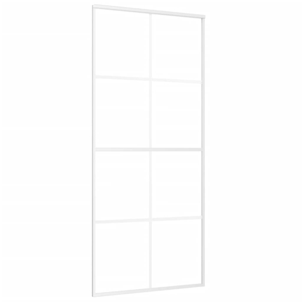 Liukuovi Esg-Lasi Ja Alumiini 90X205 Cm Valkoinen