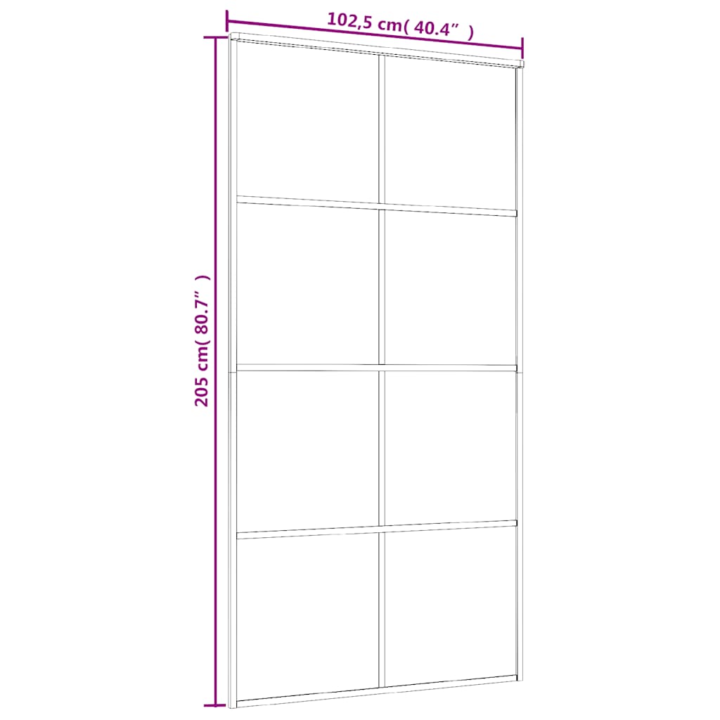 Liukuovi Musta 102,5X205 Cm Esg-Lasi Ja Alumiini