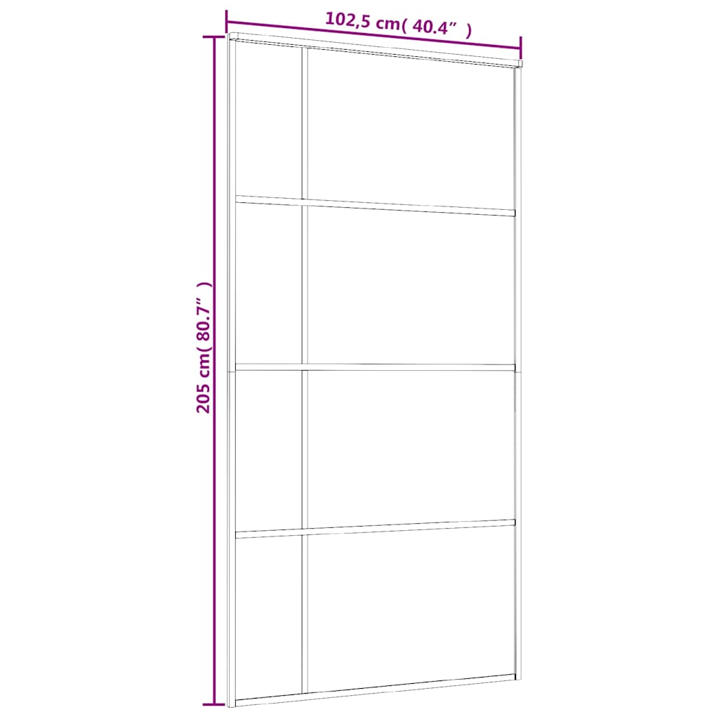 Liukuovi Esg-Lasi Ja Alumiini 102,5X205 Cm Musta