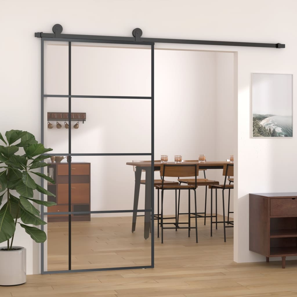 Liukuovi Esg-Lasi Ja Alumiini 102,5X205 Cm Musta