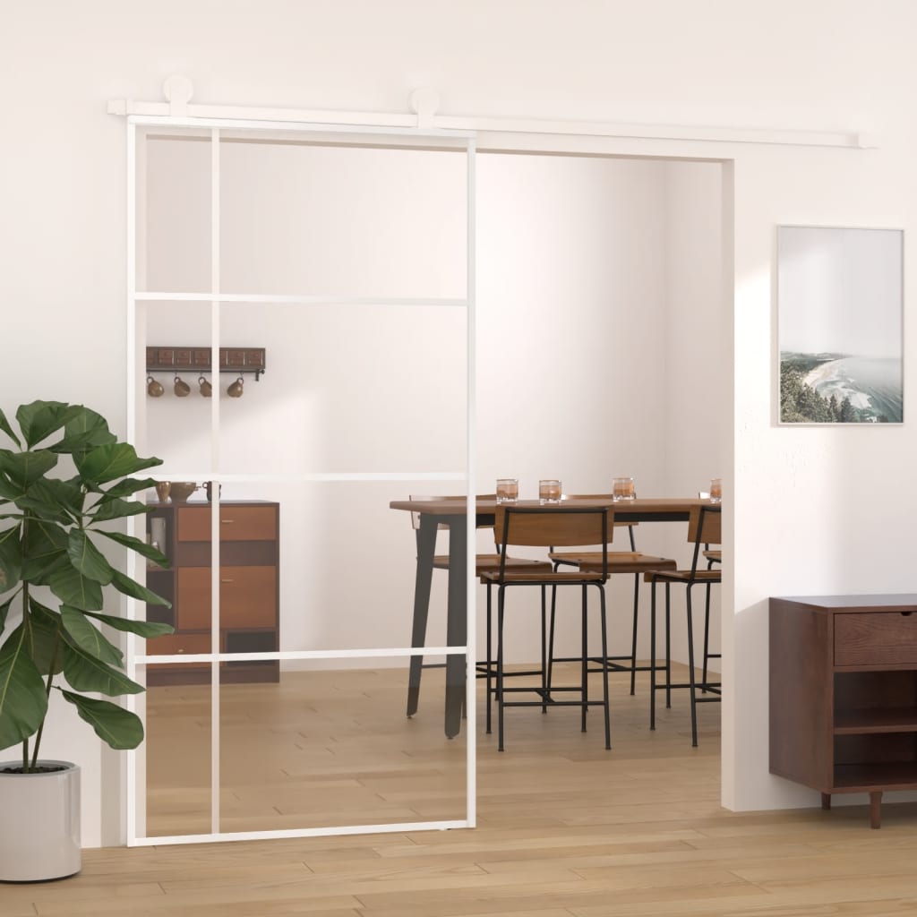 Liukuovi Esg-Lasi Ja Alumiini 102,5X205 Cm Valkoinen
