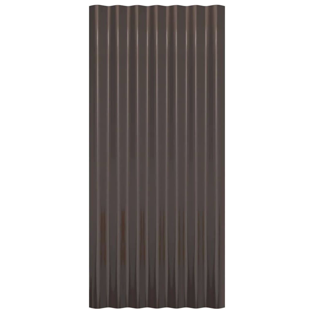 Kattopaneeli 12 Kpl Galvanoitu Teräs Ruskea 80X36 Cm