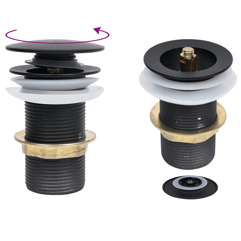 Kylpyhuoneen Pesuallas Hana Ja Tulppa Musta Karkaistu Lasi
