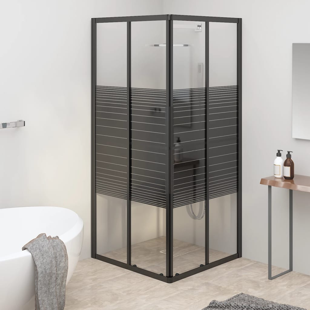 Suihkukaappi Raidallinen Esg 80X80X180 Cm Musta