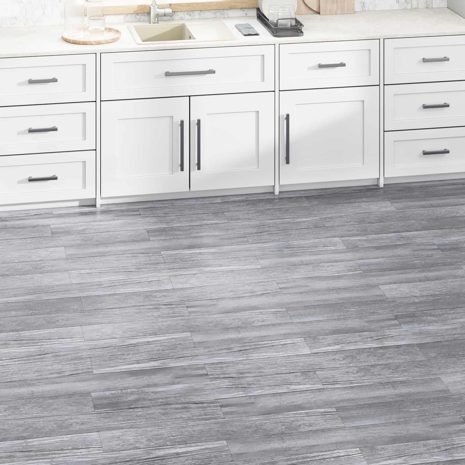 Lattialankut 2,51 M² 18 Pcs Polyvinyylikloridi Matta Puu Harmaa