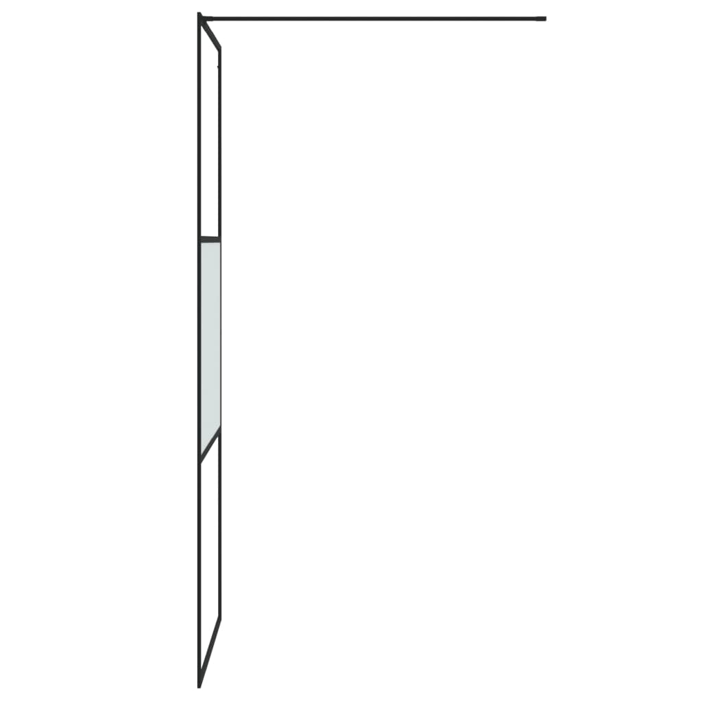 Walk-In Suihkuseinäke Musta 80X195 Cm Puolihuurrettu Esg-Lasi