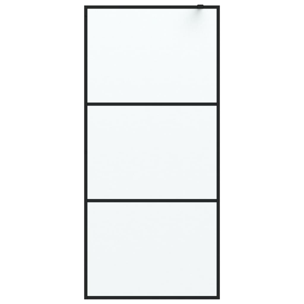 Walk-In Suihkuseinäke Musta 90X195 Cm Huurrettu Esg-Lasi