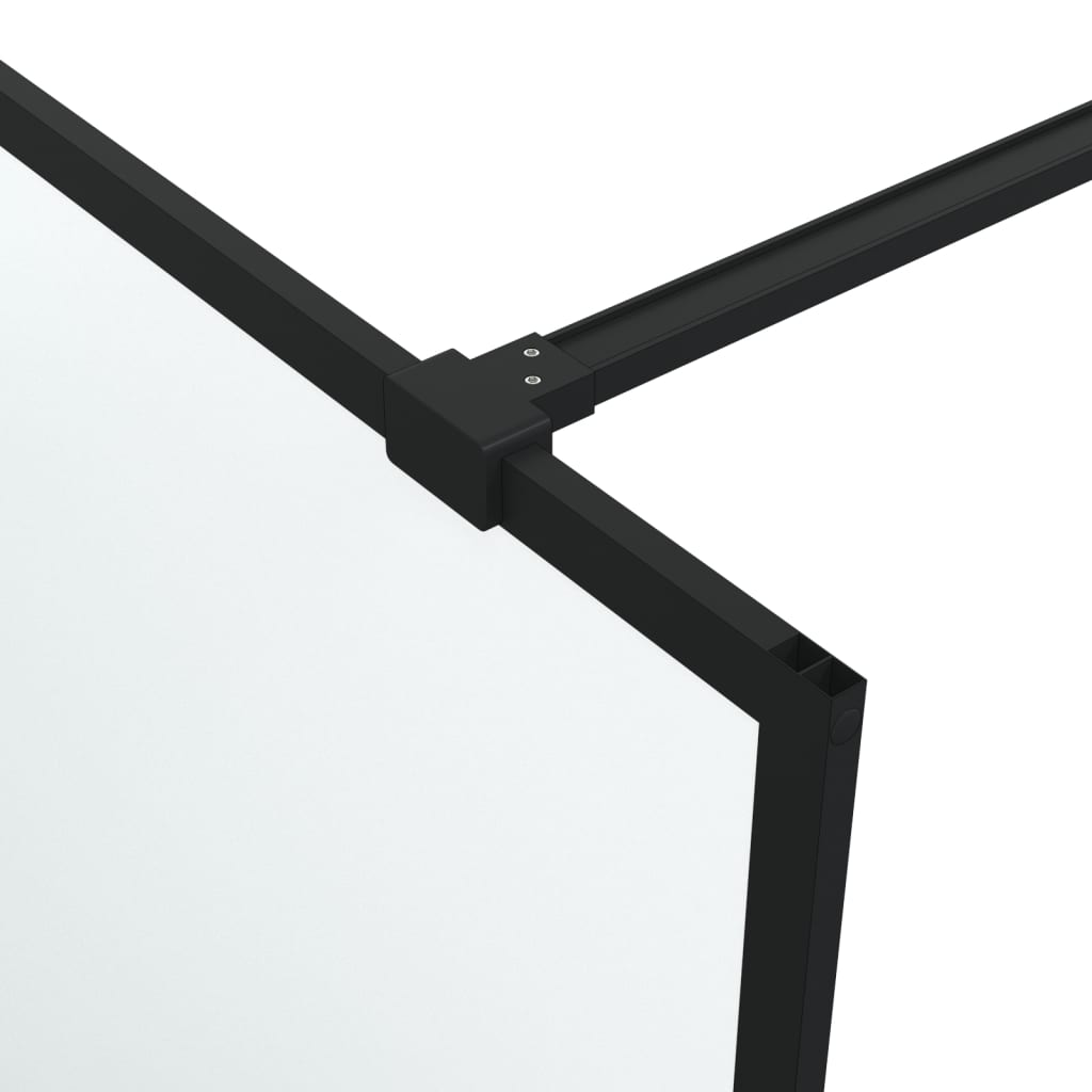 Walk-In Suihkuseinäke Musta 90X195 Cm Huurrettu Esg-Lasi