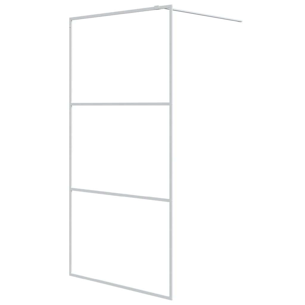 Walk-In Suihkuseinäke Valkoinen 100X195 Cm Kirkas Esg-Lasi
