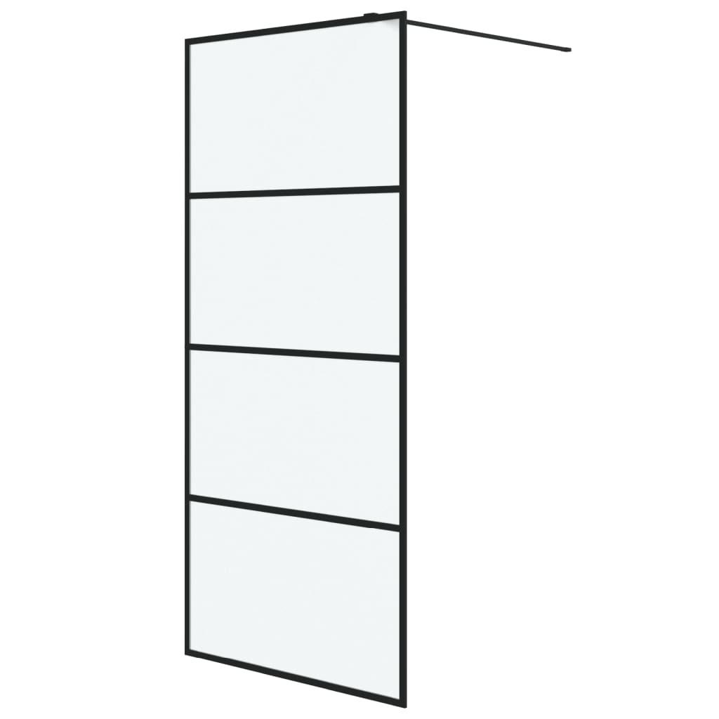 Walk-In Suihkuseinäke Musta 90X195 Cm Huurrettu Esg-Lasi