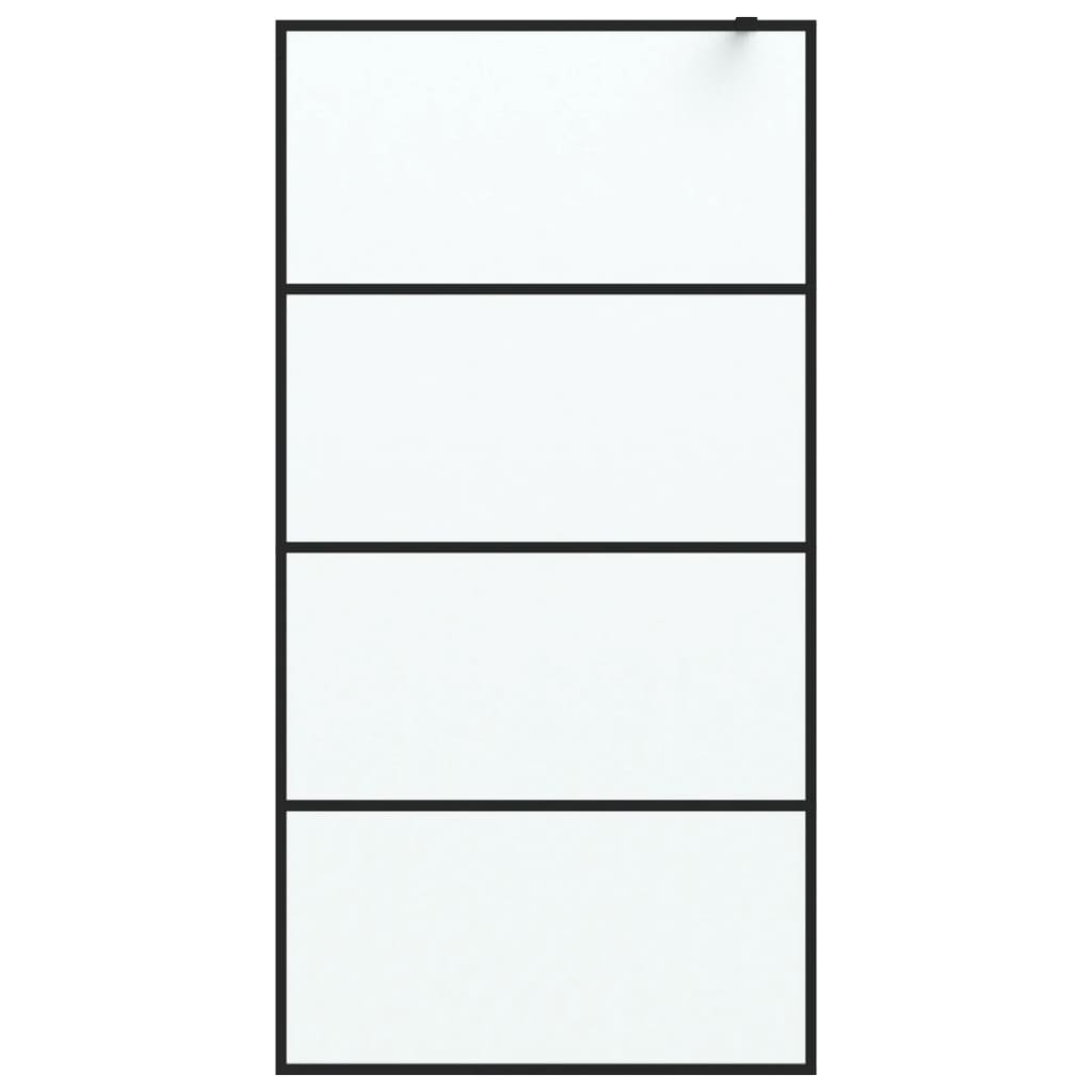 Walk-In Suihkuseinäke Musta 100X195 Cm Huurrettu Esg-Lasi