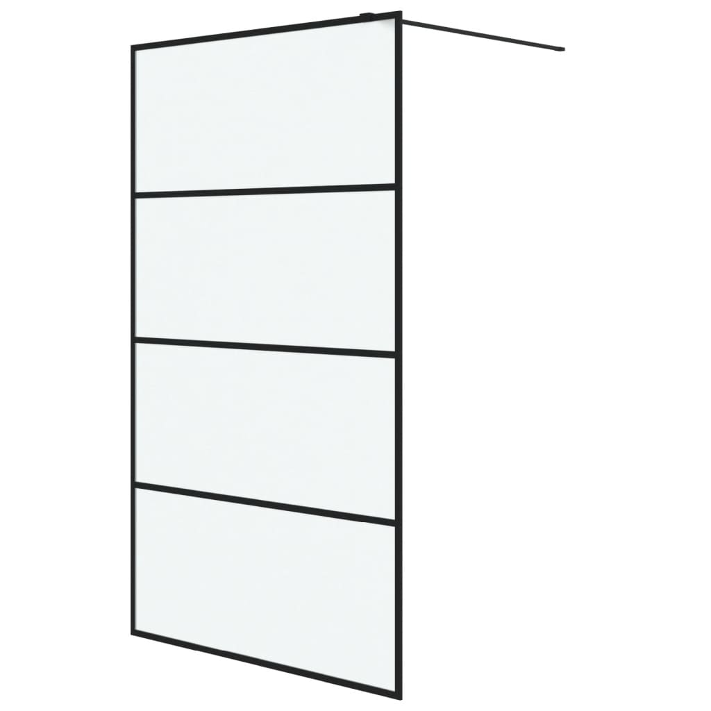Walk-In Suihkuseinäke Musta 115X195 Cm Huurrettu Esg-Lasi