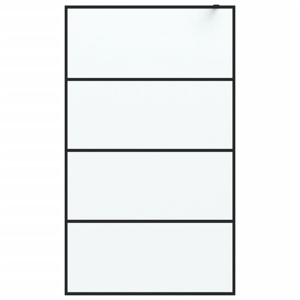 Walk-In Suihkuseinäke Musta 115X195 Cm Huurrettu Esg-Lasi