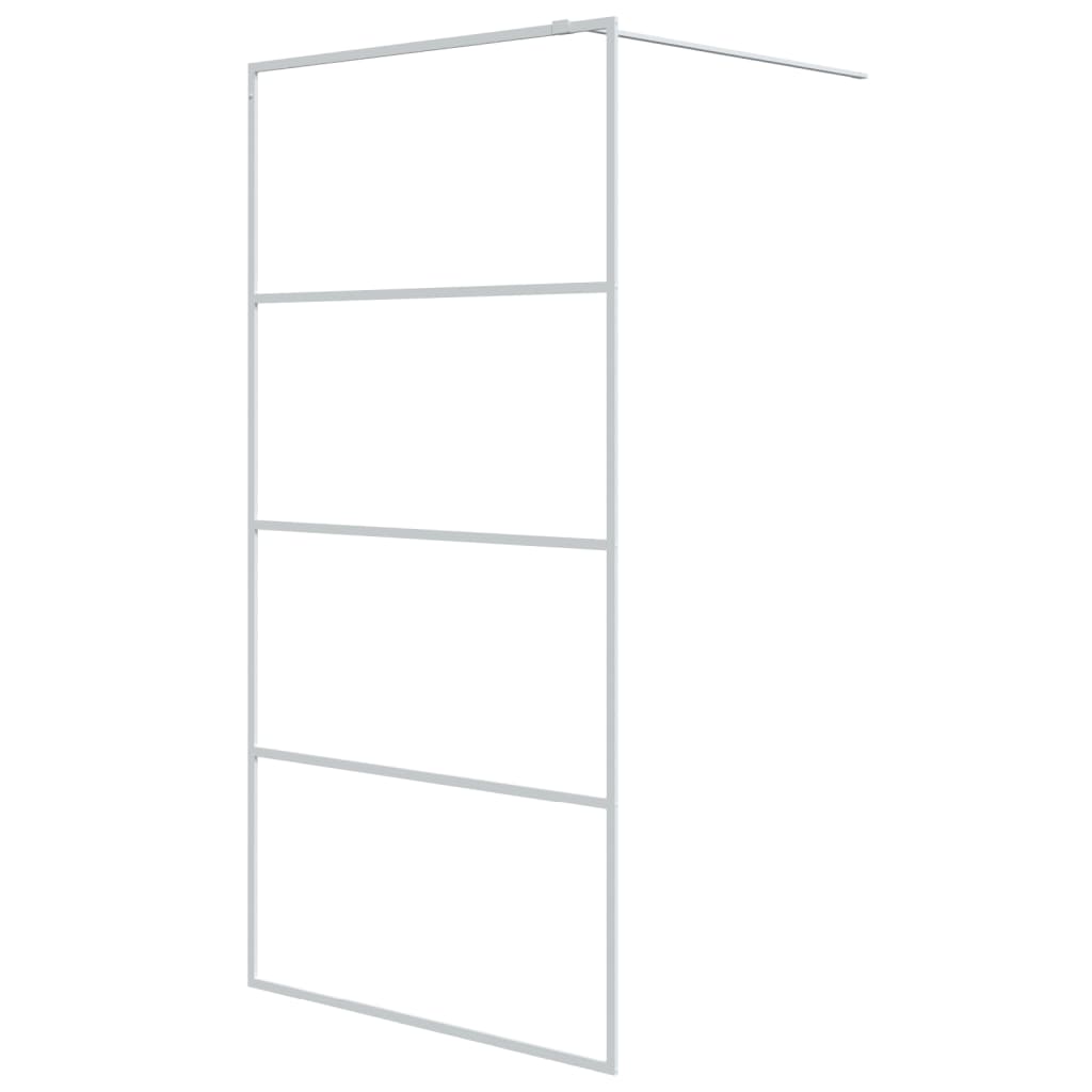 Walk-In Suihkuseinäke Valkoinen 100X195 Cm Kirkas Esg-Lasi