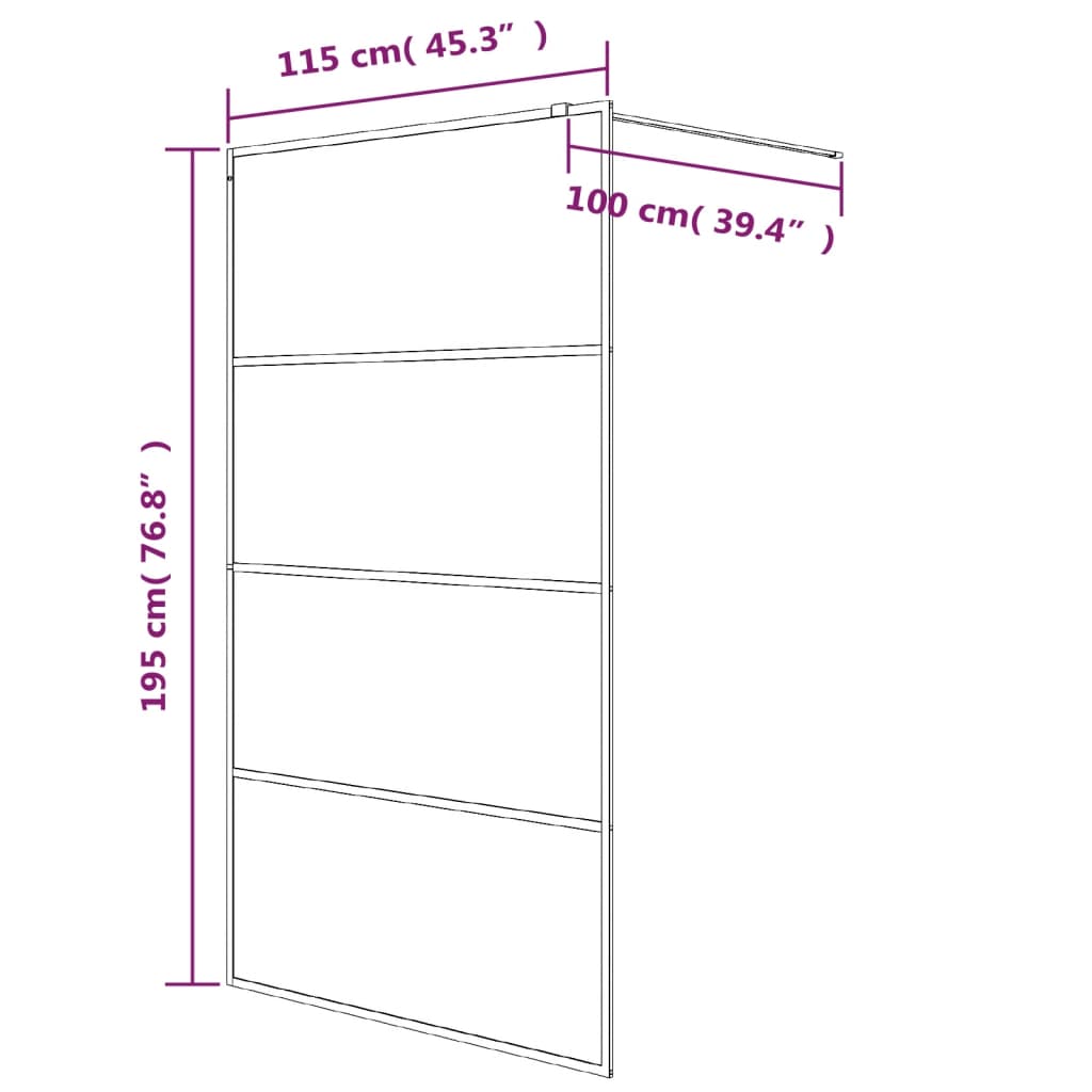 Walk-In Suihkuseinäke Valkoinen 115X195 Cm Kirkas Esg-Lasi