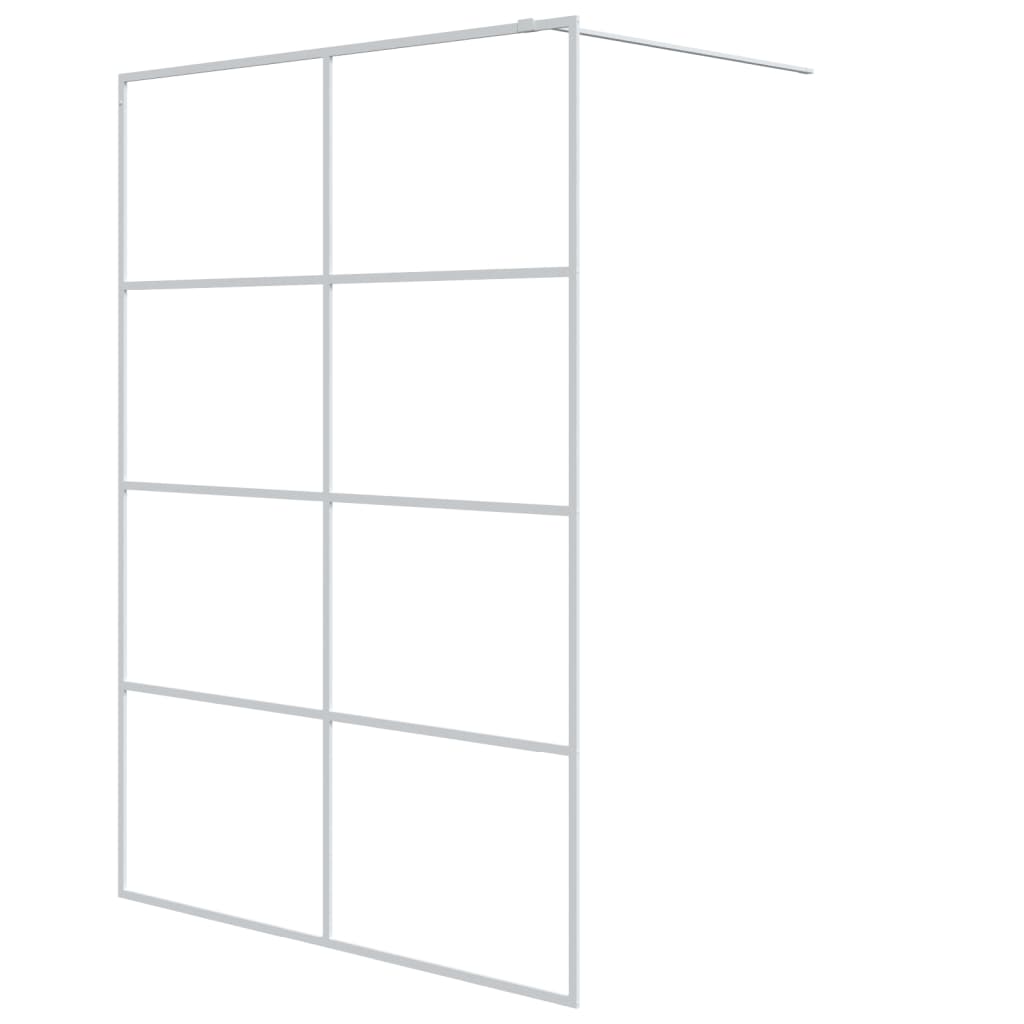 Walk-In Suihkuseinäke Valkoinen 140X195 Cm Kirkas Esg-Lasi