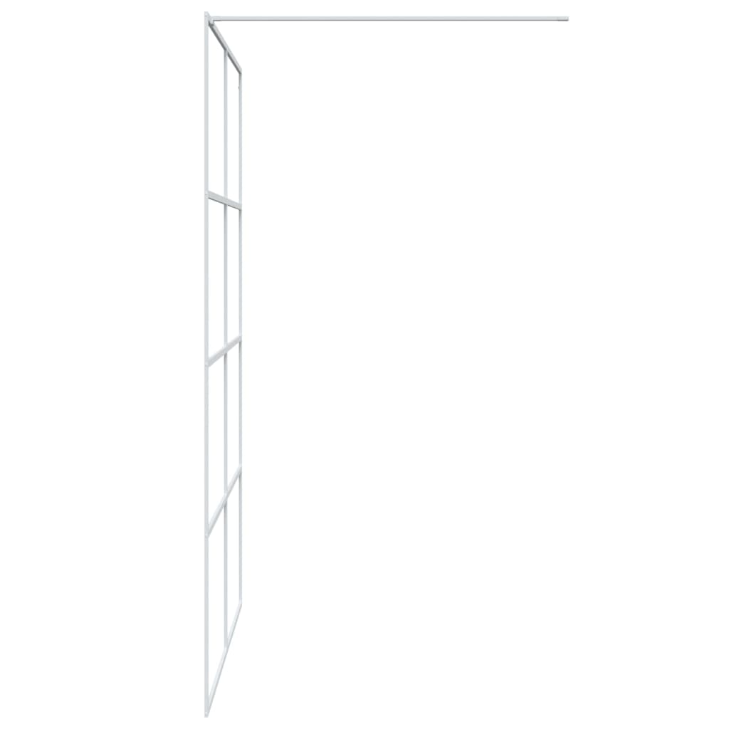 Walk-In Suihkuseinäke Valkoinen 140X195 Cm Kirkas Esg-Lasi