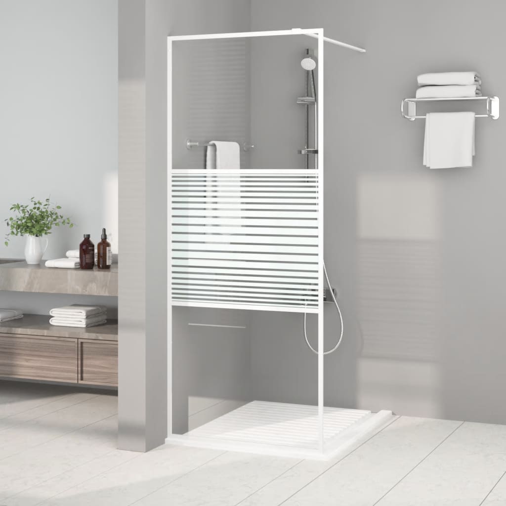 Walk-In Suihkuseinäke Valkoinen 80X195 Cm Kirkas Esg-Lasi